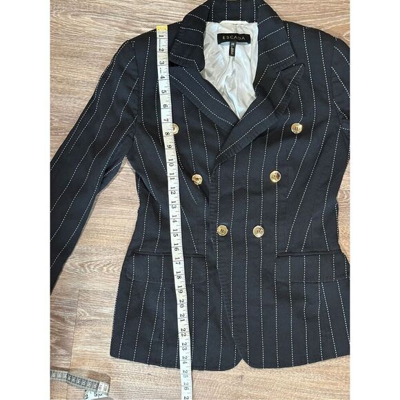 Escada vintage pinstripe double breasted blazer jacket 36 Small 6/8 - Picture 12 of 15